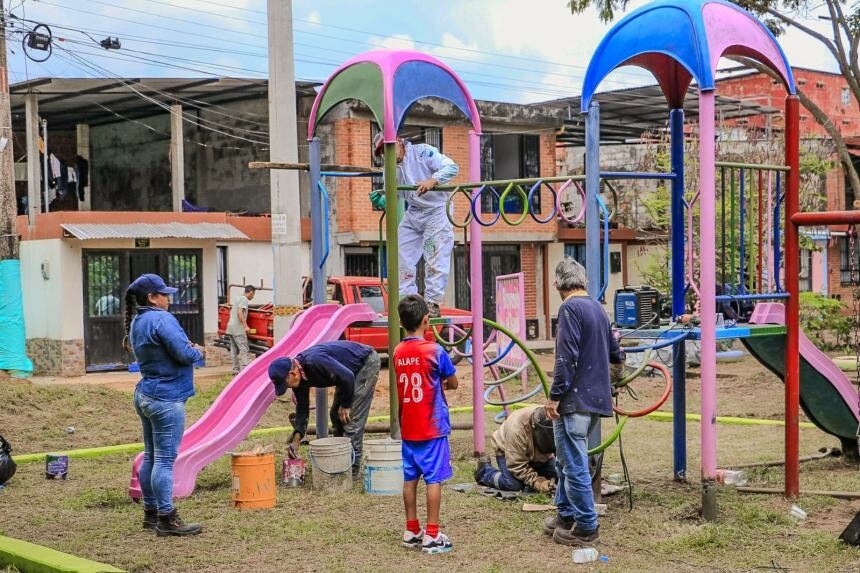 32 parques de Ibagué reciben mantenimiento y embellecimiento