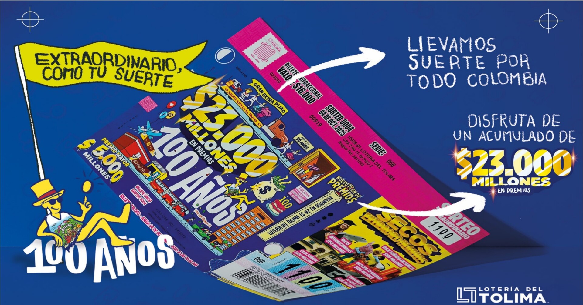 Lotería del Tolima y su billete especial de los cien años, cumpliendo sueños