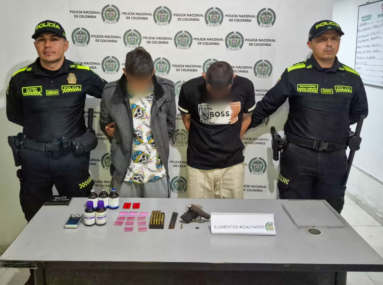 Incautan arma de fuego y estupefacientes durante operativo en el barrio El Bosque