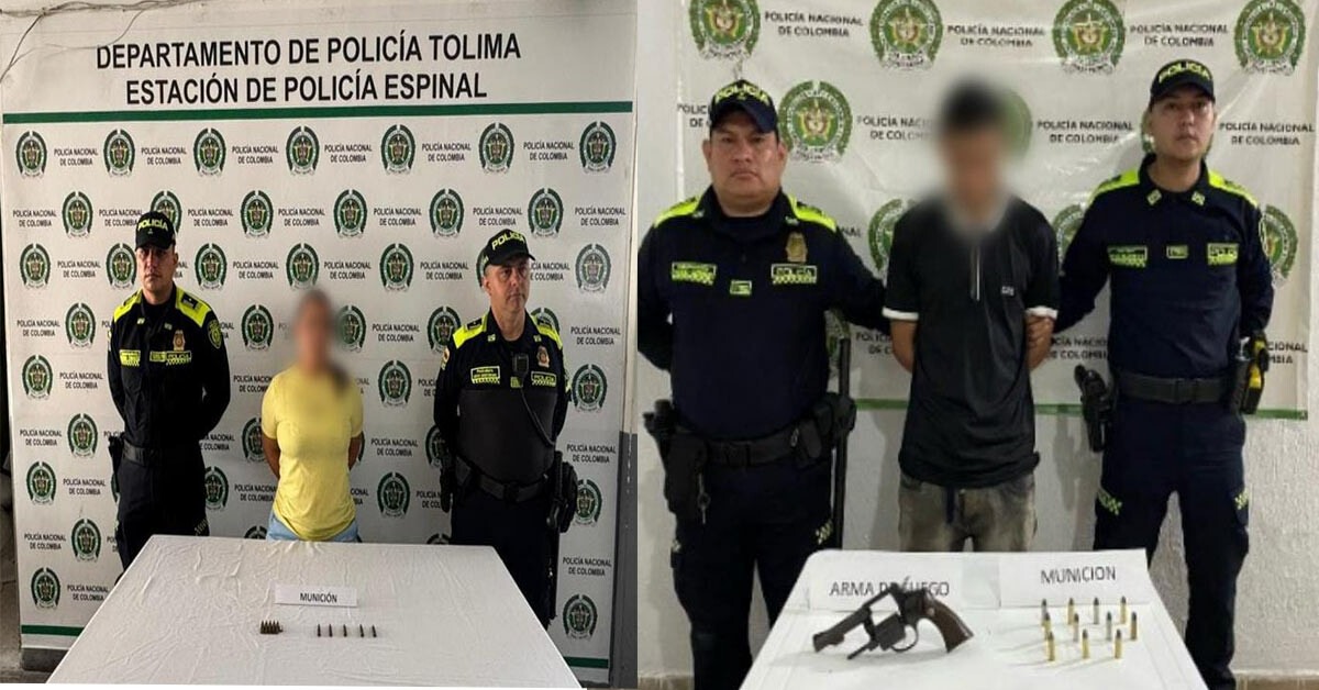 Golpe policial deja dos capturados y arma incautada en El Espinal
