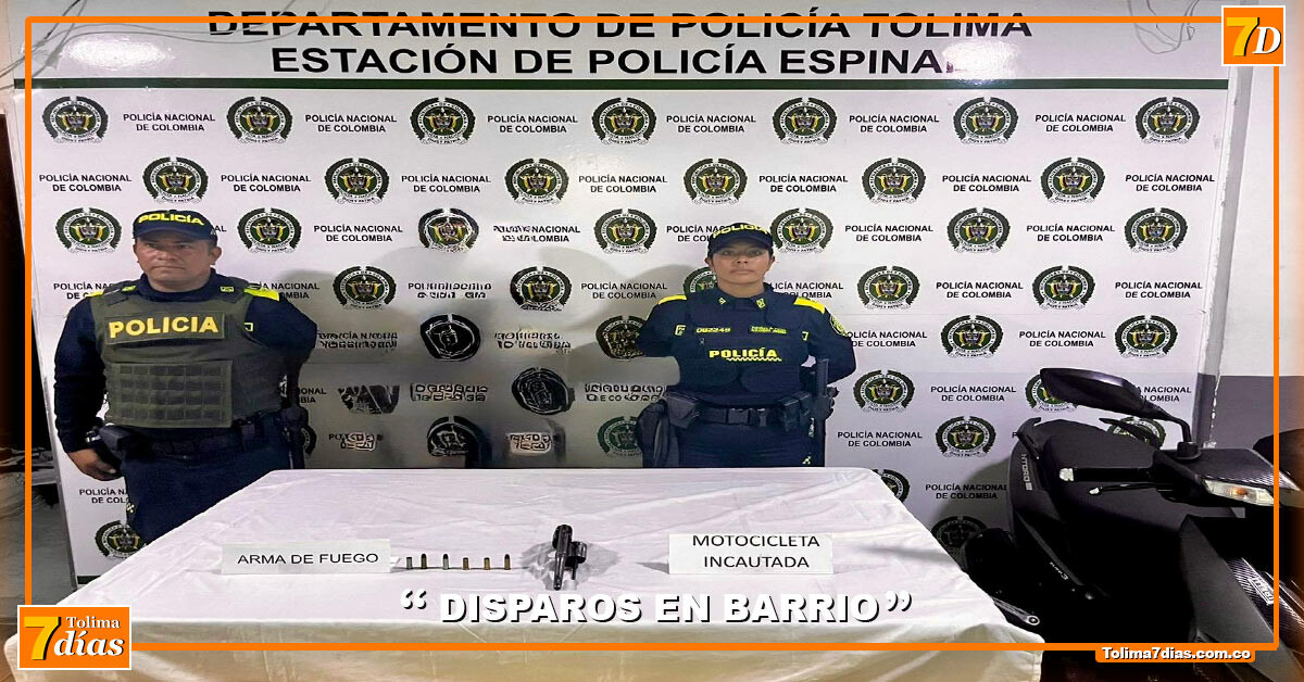Menor armado fue detenido tras disparos en vía pública de El Espinal ...