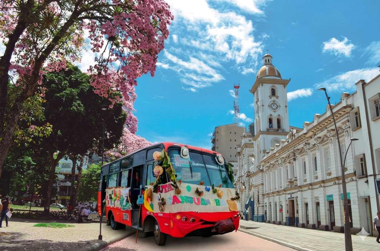El folclor se sube al transporte público para encender las fiestas en Ibagué