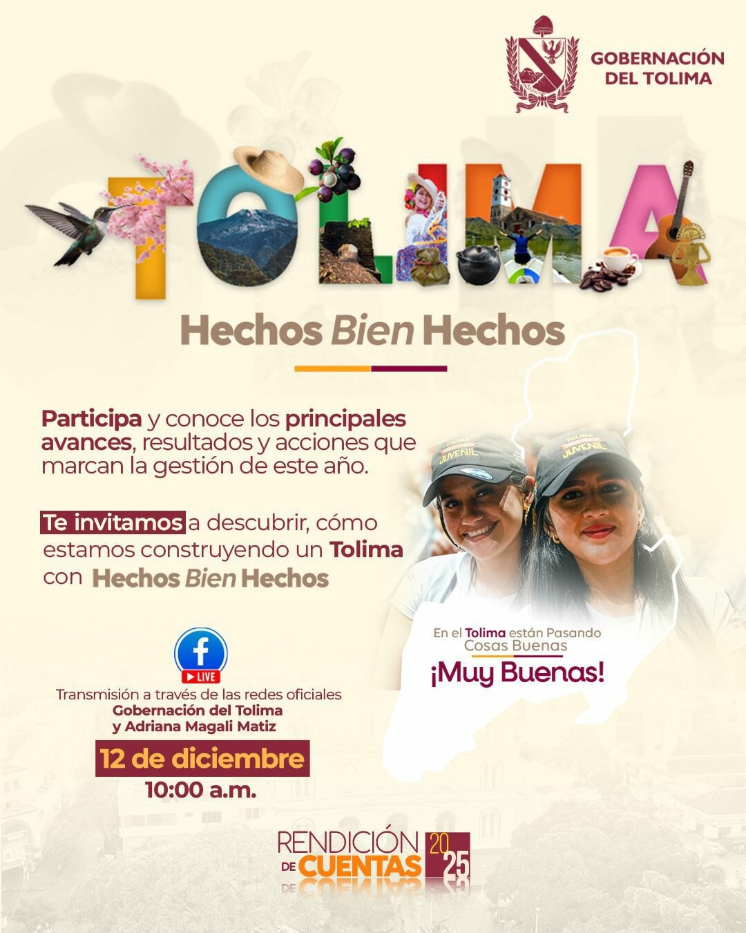 Gobernación del Tolima alista rendición de cuentas con anuncios de alto impacto