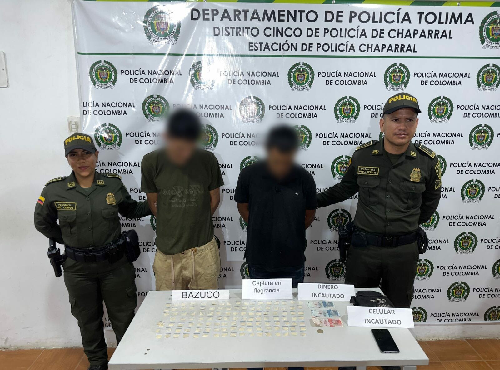 Dos capturados con estupefacientes en operativo nocturno en Chaparral