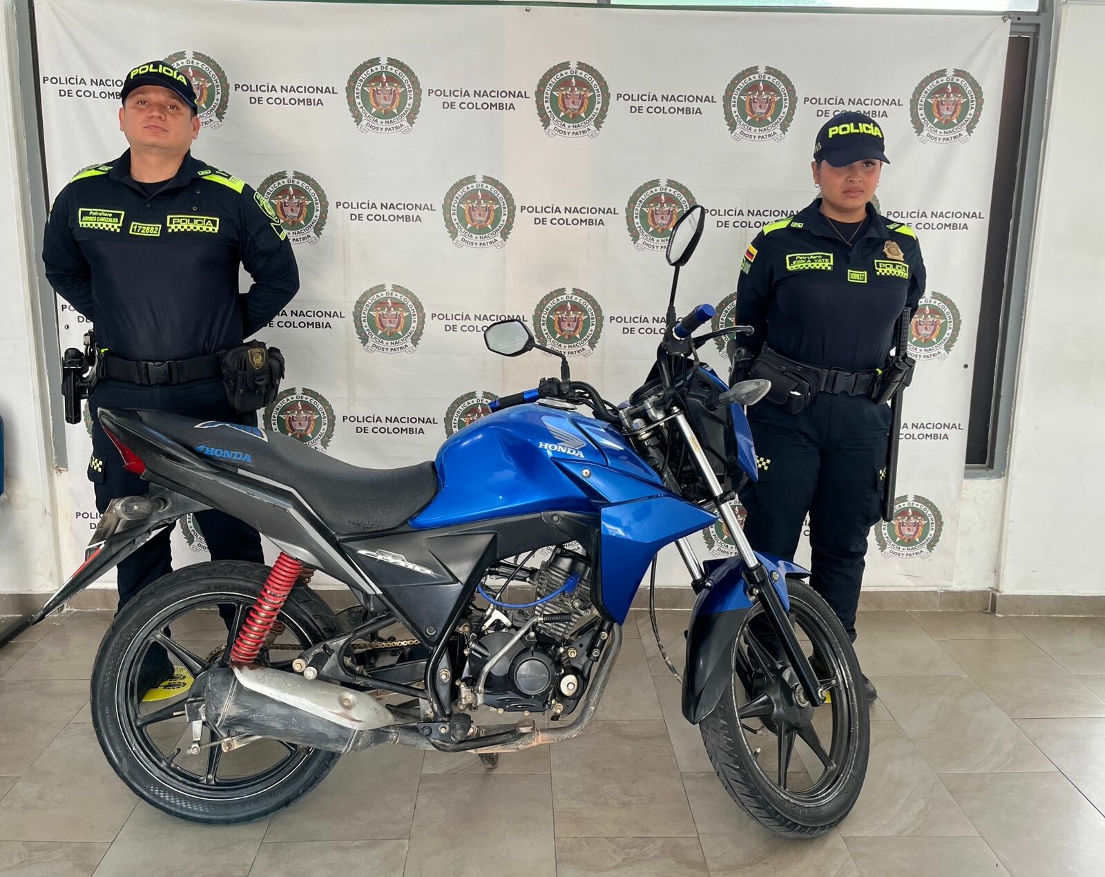 Policía recupera en El Guamo motocicleta hurtada mediante atraco en San Luis