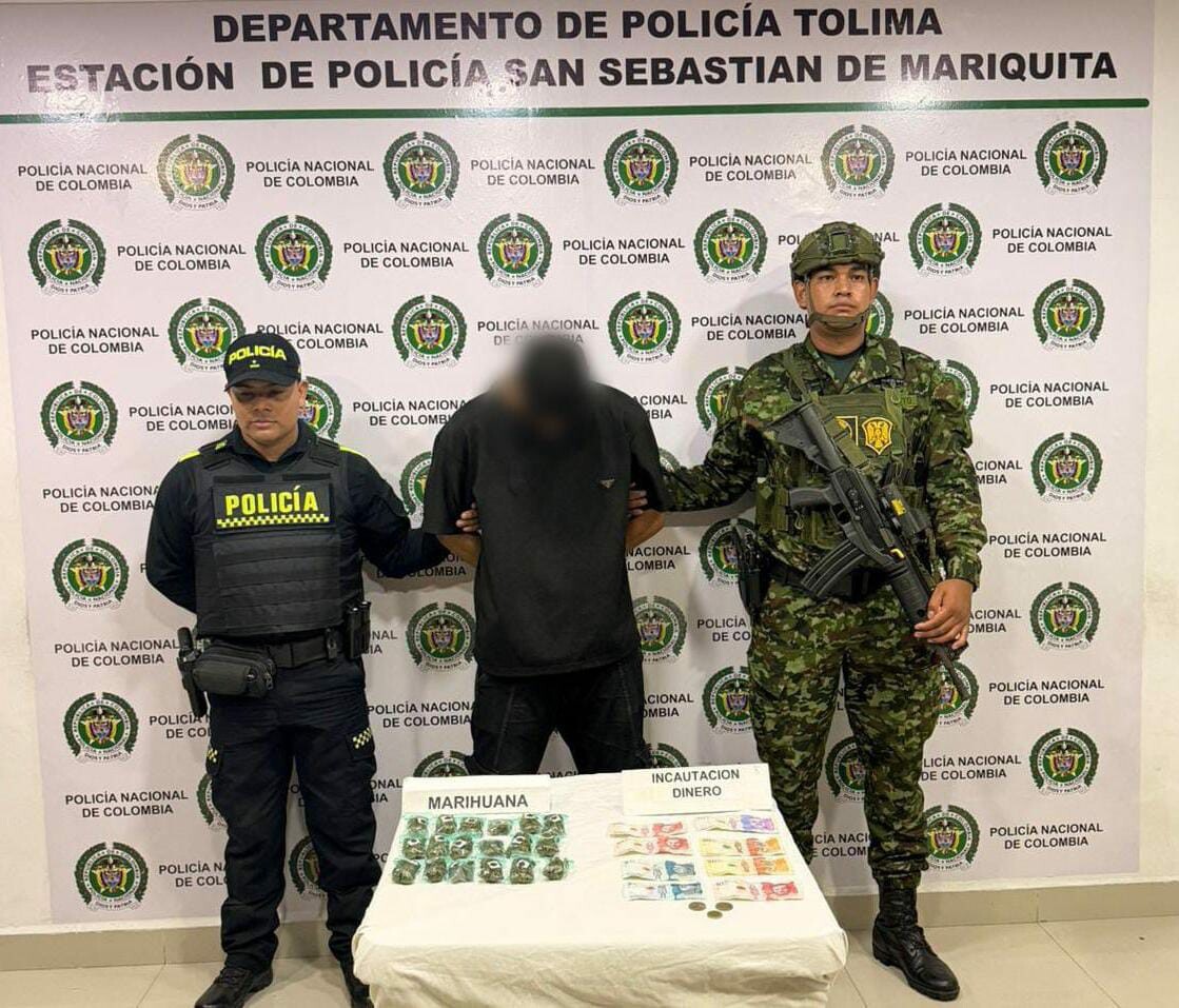 Detienen a joven con marihuana y dinero en Mariquita