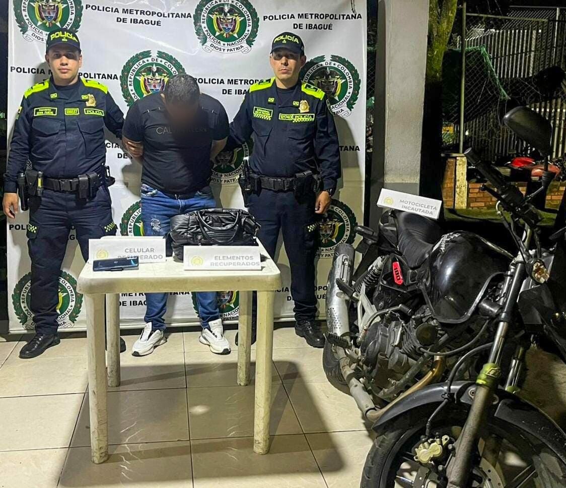 Capturan a hombre tras hurto en Picaleña, Ibagué