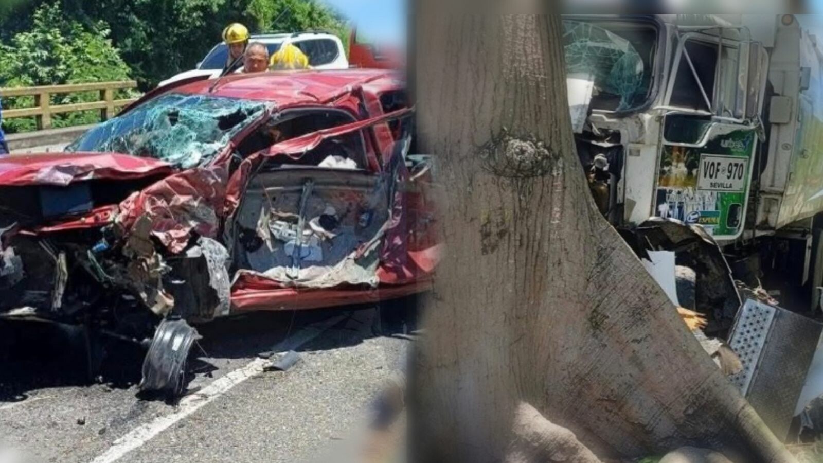 Choque entre camión de basura y automóvil deja heridos en Honda