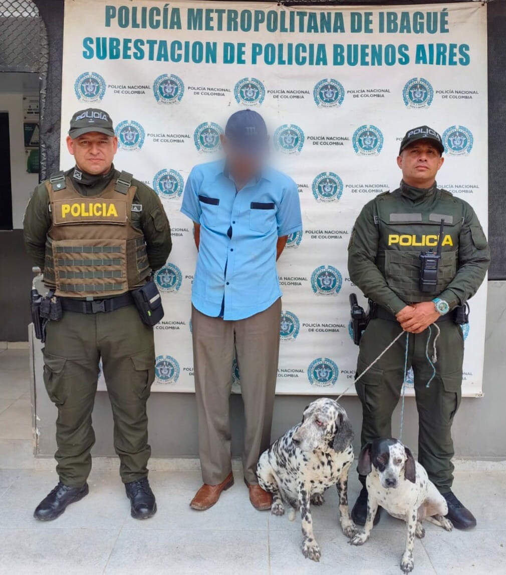 Adulto mayor detenido tras colgar perros en zona rural de Ibagué