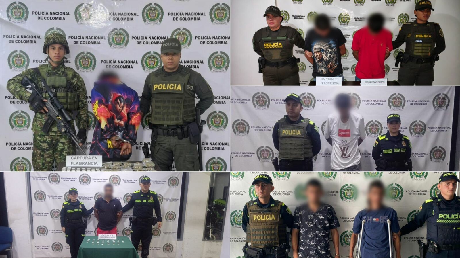 Golpe al microtráfico deja ocho implicados en cuatro municipios del Tolima