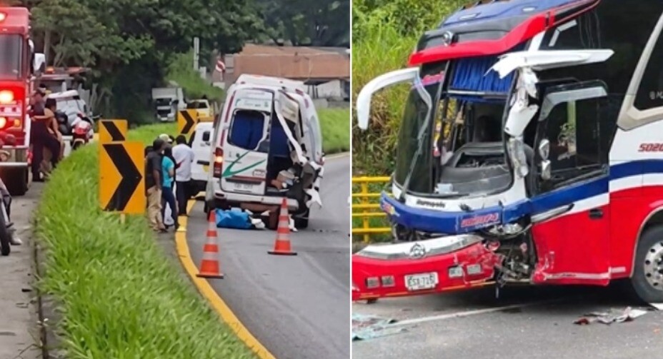 Violento choque entre buses y camioneta deja seis heridos en Ibagué