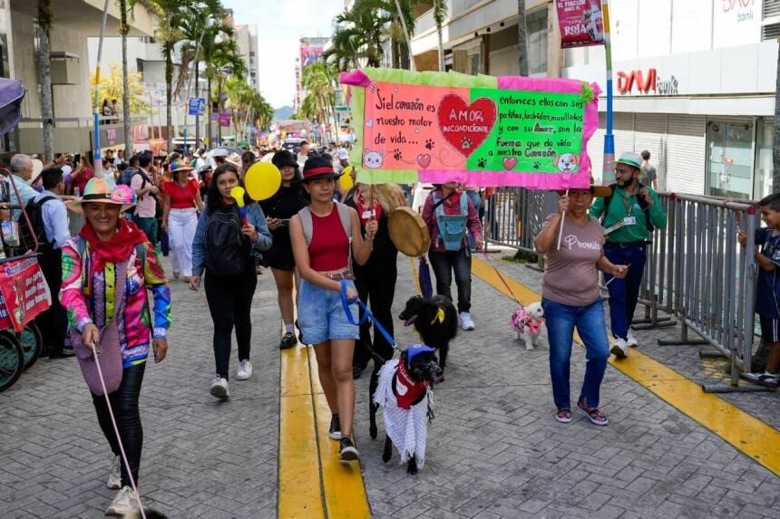 Más de 500 perros y gatos desfilan en Ibagué por bienestar animal