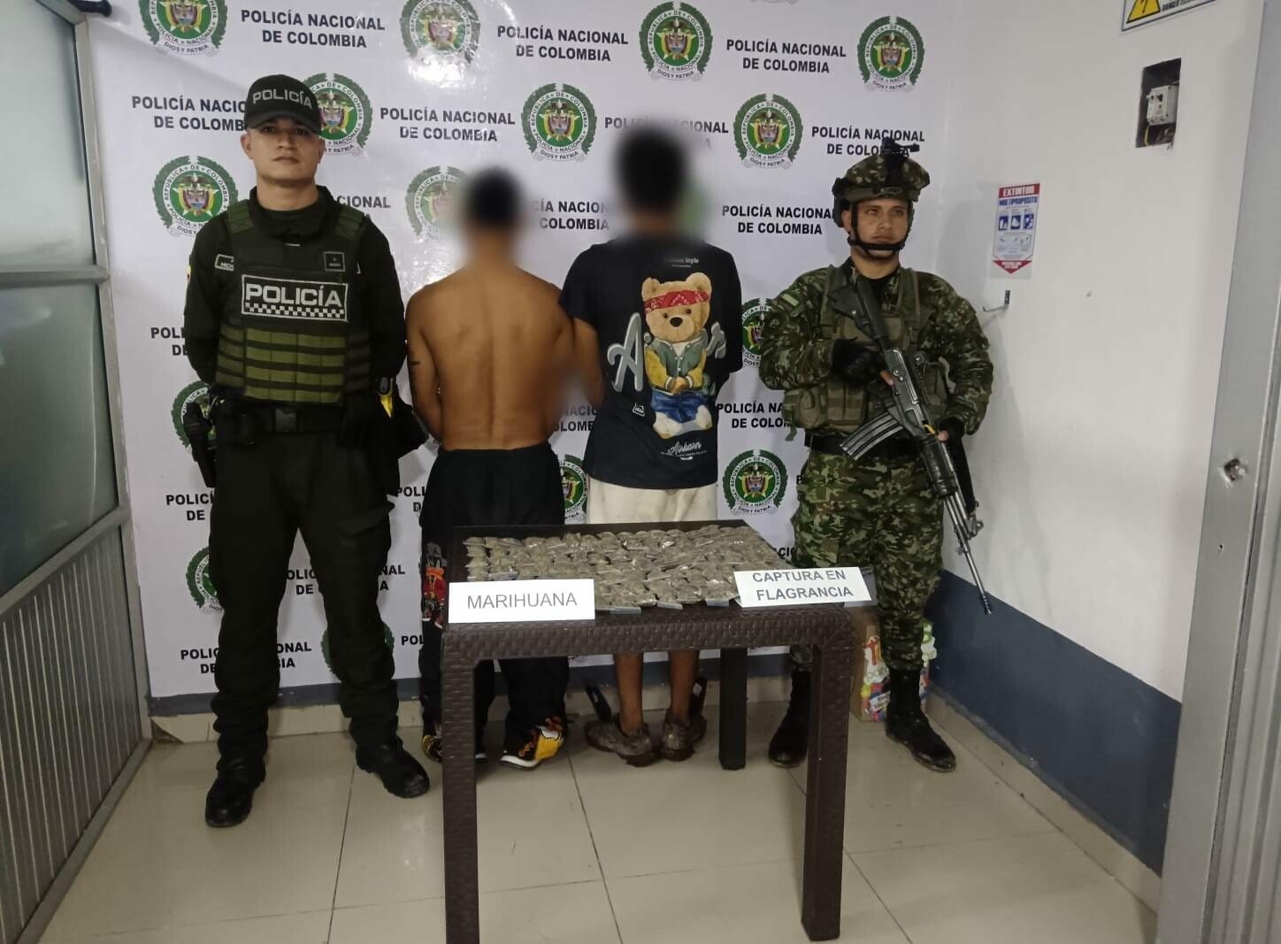 Dos capturados con cerca de un kilo de marihuana en Planadas