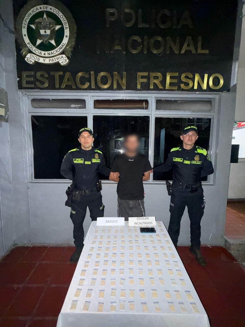 Capturan a presunto expendedor con 134 dosis de bazuco en Fresno.