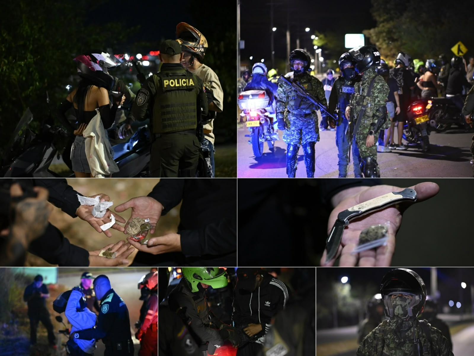 Operativos nocturnos dejan armas, droga y 29 motos fuera de circulación