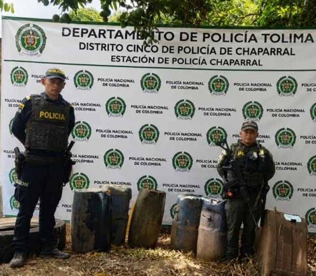 90 galones de ACPM fueron incautados durante control en Chaparral