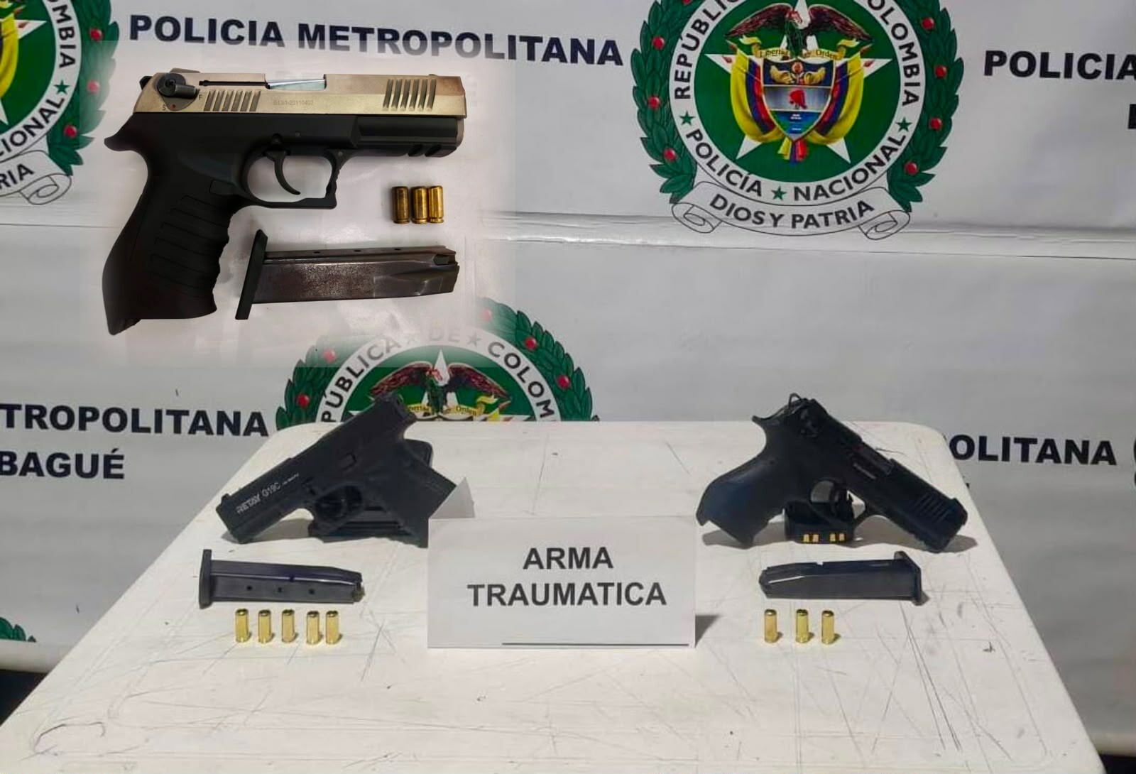 Cuatro armas fueron incautadas en distintos sectores