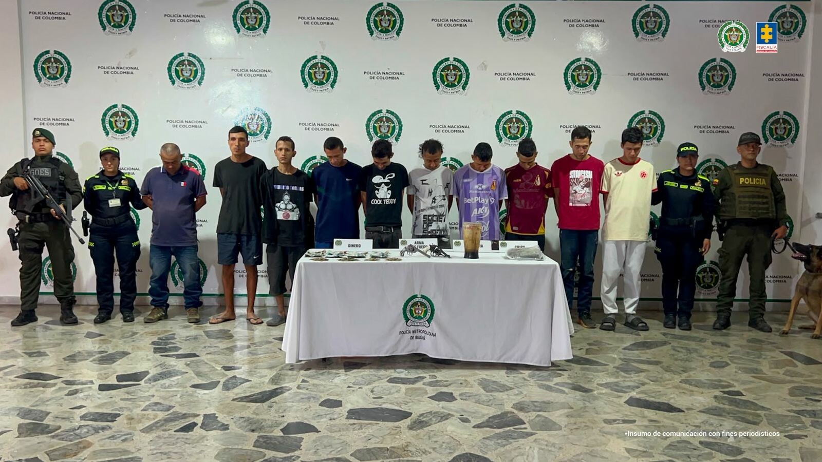 Once capturas y una detención en flagrancia por presunto narcomenudeo en Ibagué