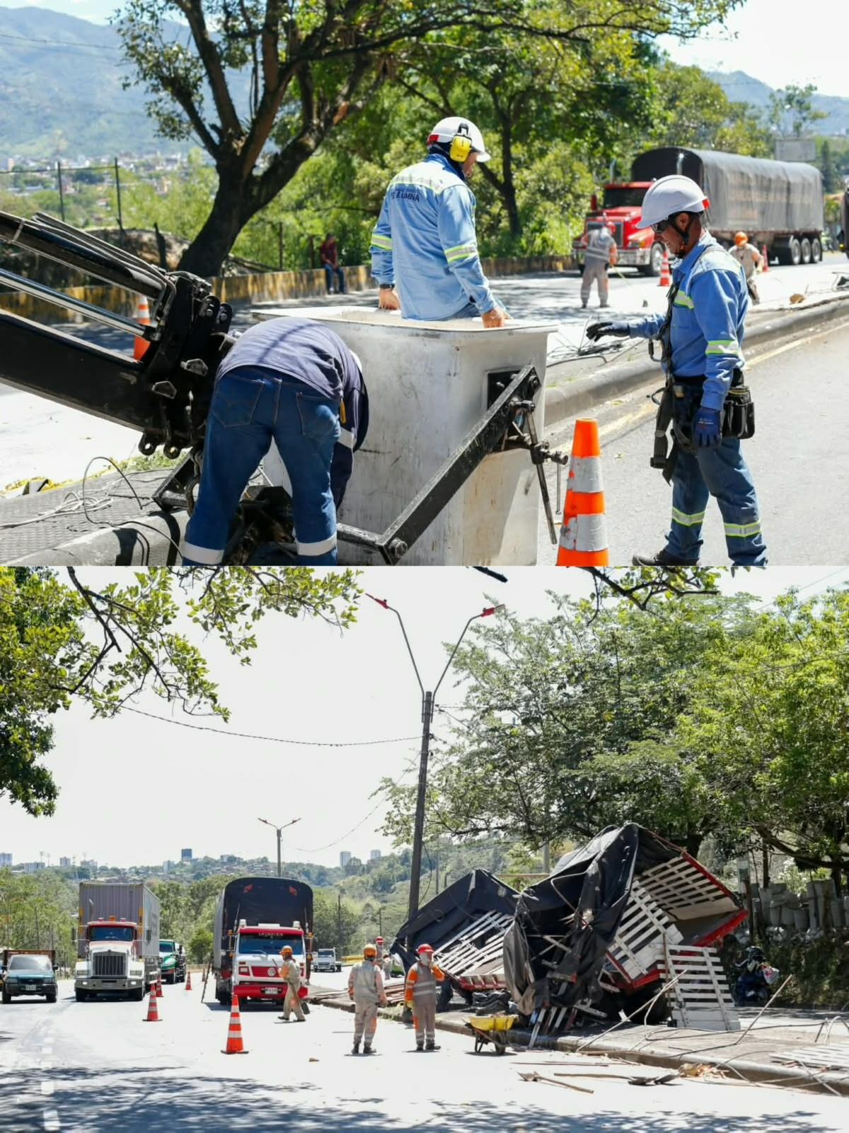 Se robaron luminarias y cableado tras accidente en La Cartagena