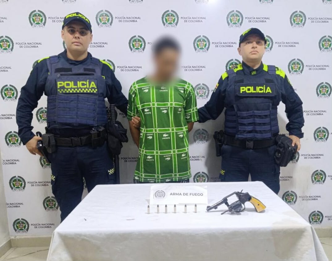 Capturan a hombre armado con revólver y seis cartuchos en Ibagué