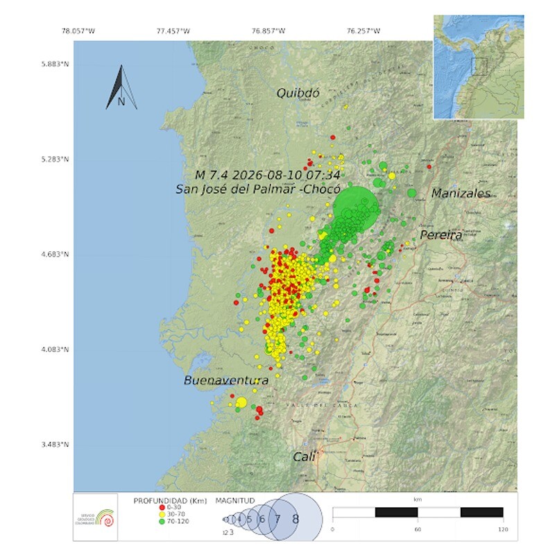 Más de 2.100 sismos mantienen en alerta a Chocó y Tolima