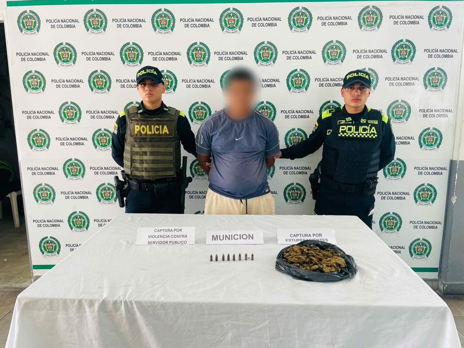 Capturan a joven tras persecución y hallazgo de marihuana y munición