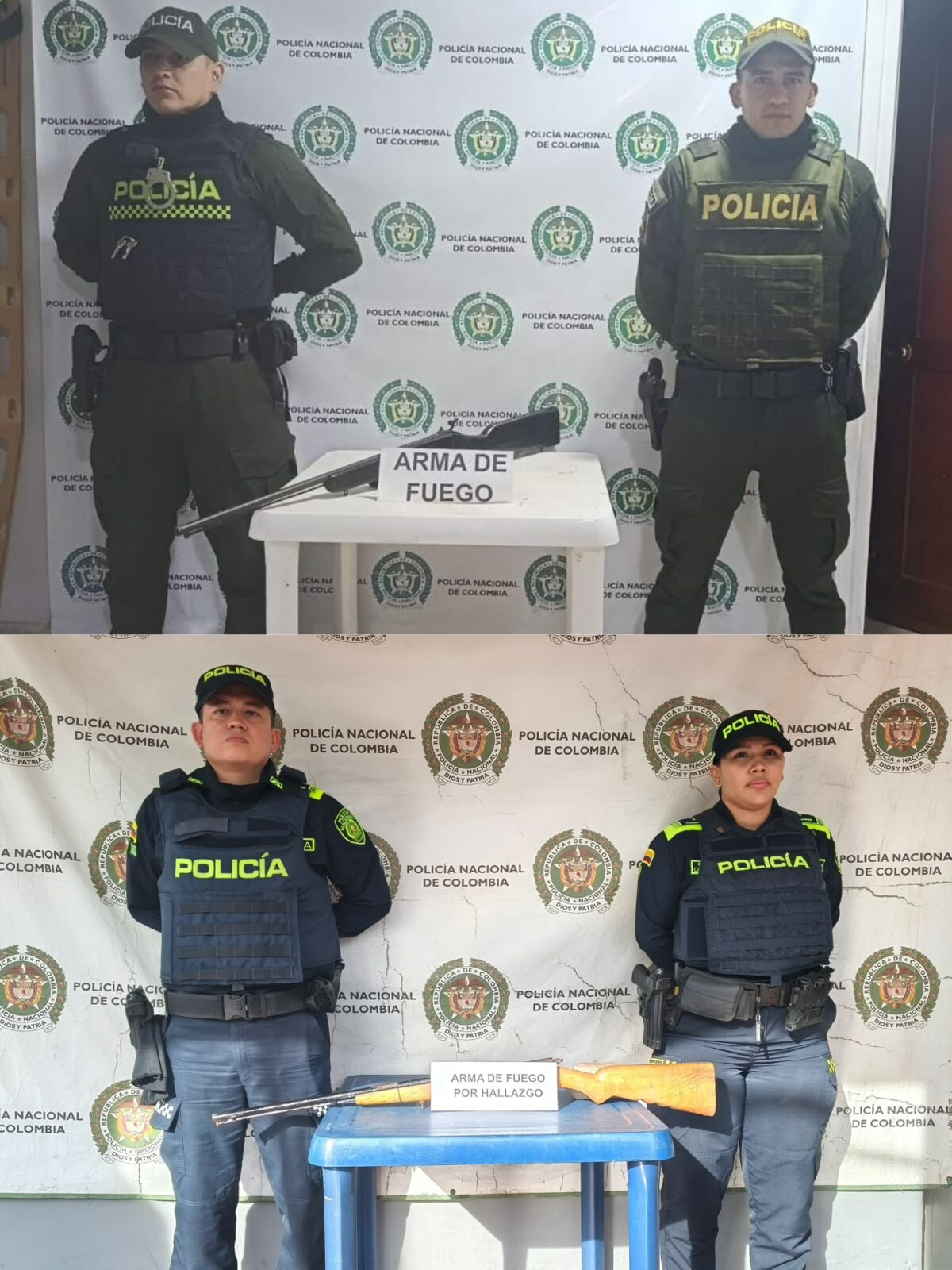 Policía incauta dos armas de fuego en municipios del Tolima