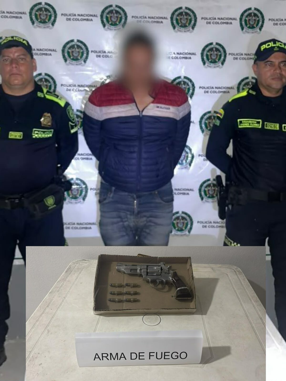 Lo detuvieron en plena vía de Doima y llevaba un revólver cargado