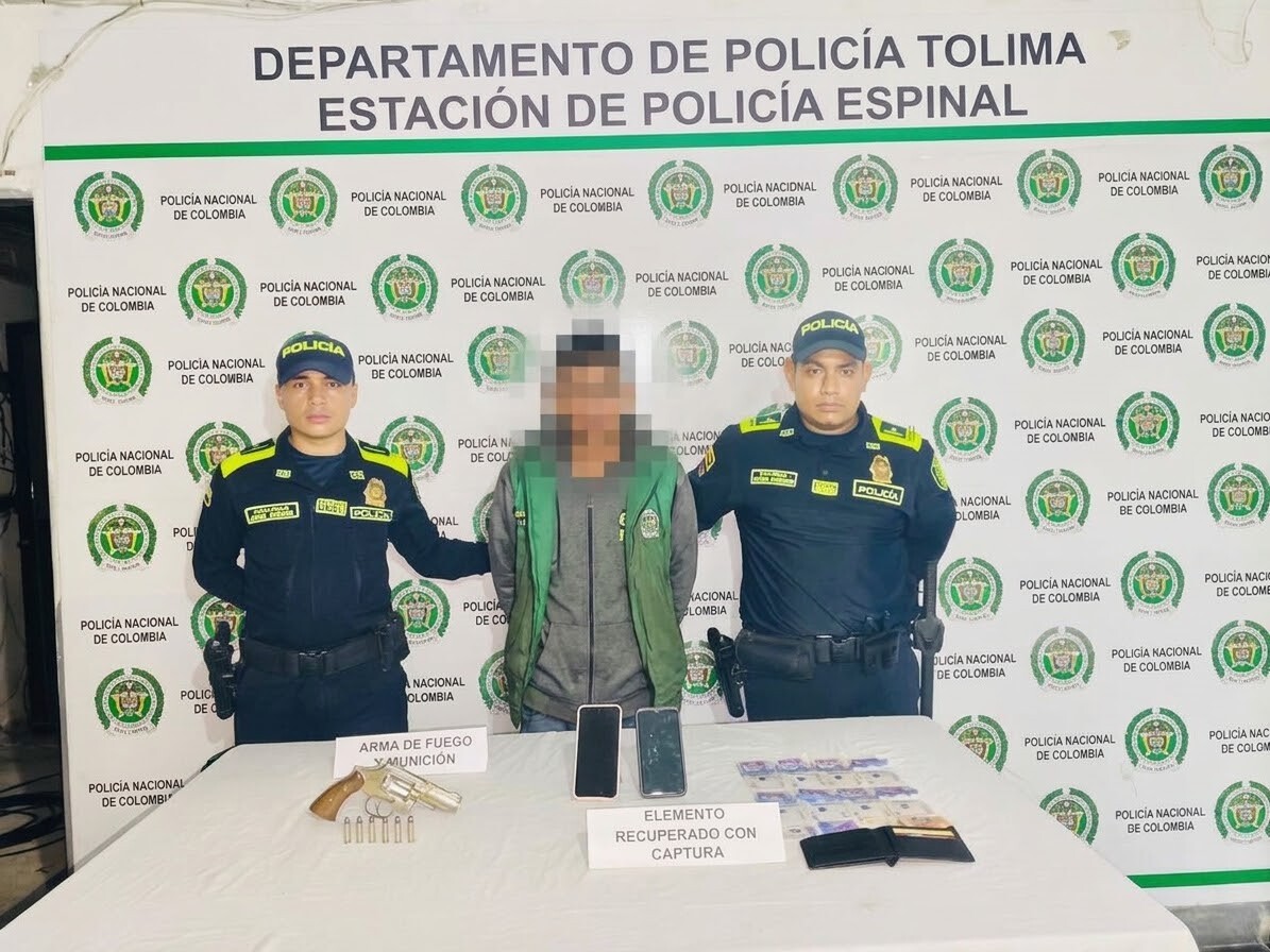 Armado y con un botín millonario cayó presunto ladrón en El Espinal