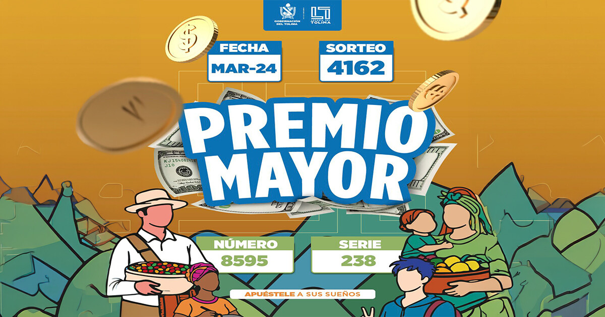 Resultados Lotería del Tolima, martes 24 de marzo de 2026