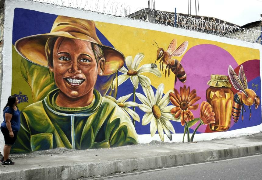 Nuevo mural en Ibagué rinde homenaje a las abejas que promueve conciencia ambiental