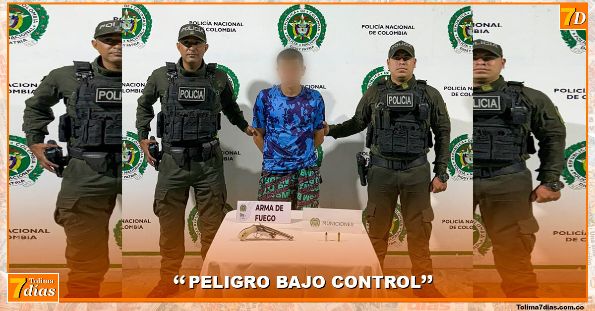 Capturan en Ibagué a hombre con arma de fuego artesanal | Tolima7dias ...