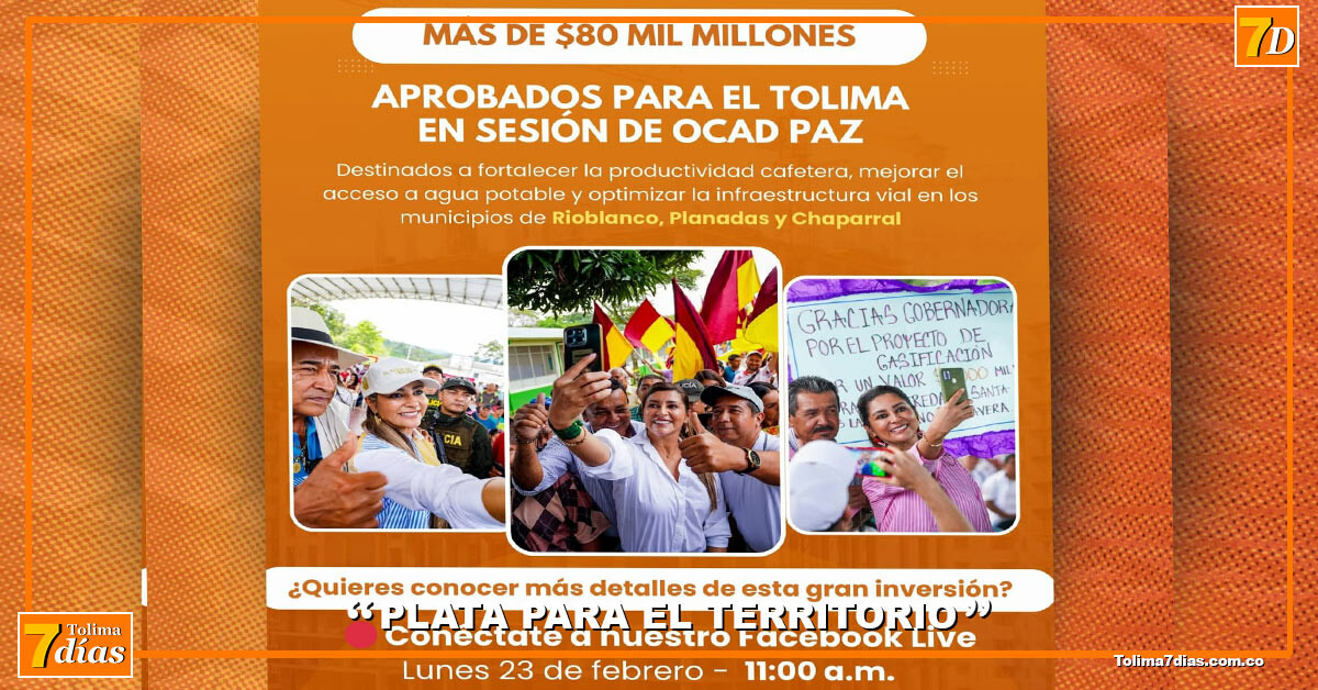 OCAD Paz aprueba más de $80 mil millones para Tolima | Tolima7dias.com.co