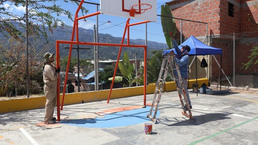 Polideportivo del barrio Modelia en Ibagué fue intervenido