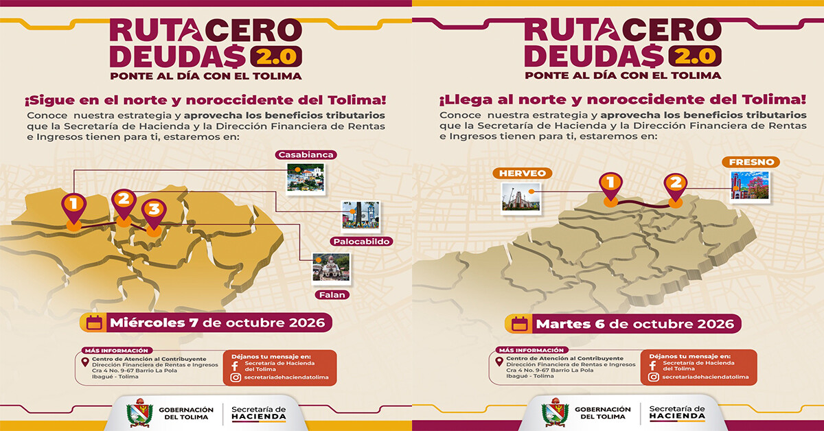 La Ruta Cero Deudas 2.0 continúa su recorrido por el norte del Tolima