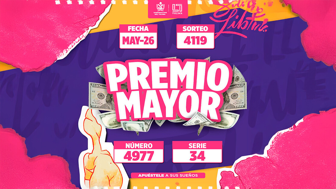Lotería del Tolima, resultados del 26 de mayo de 2025