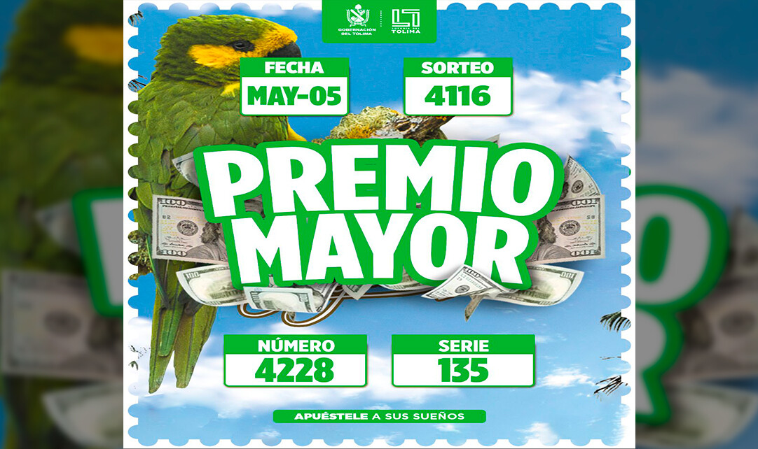 Lotería del Tolima resultados lunes 5 de mayo 2025