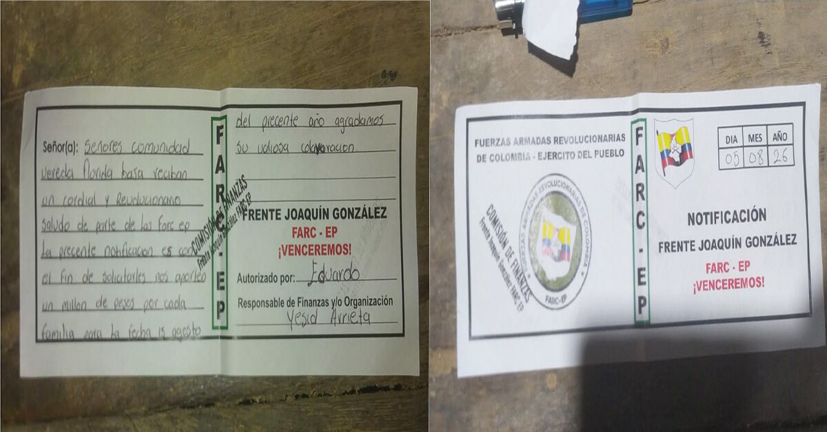 Amenazas y extorsiones ponen en alerta a comunidades rurales de Rovira