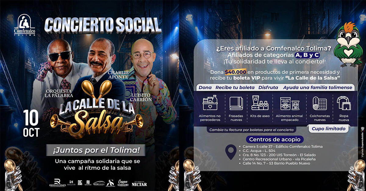Comfenalco Tolima lleva la solidaridad al ritmo de la salsa