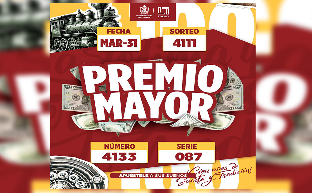 Resultados de la Lotería del Tolima lunes 31 de marzo 2025 sorteo 4111