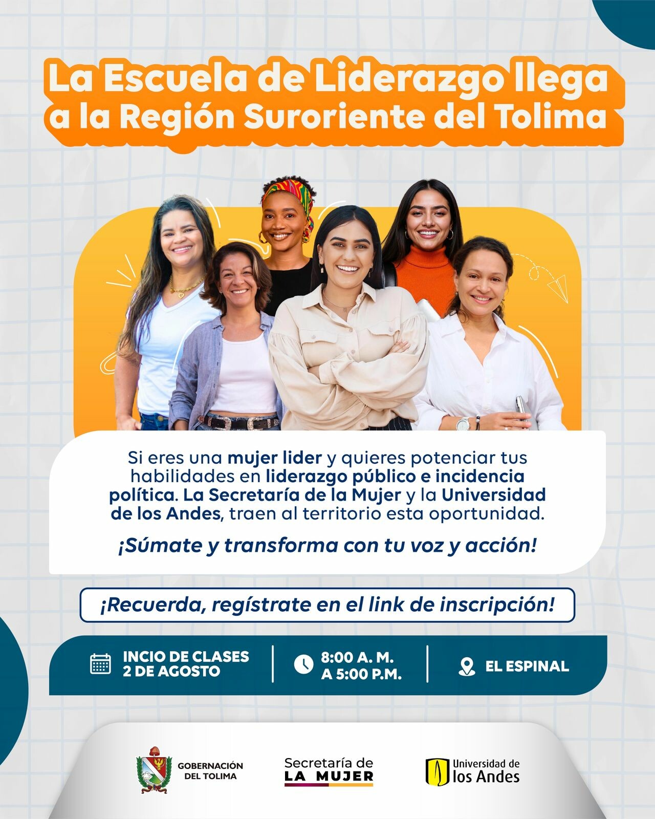 La Escuela de Liderazgo llega al Suroriente del Tolima para formar a mujeres líderes del territorio