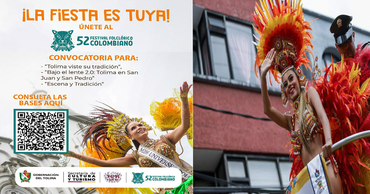 Abren convocatorias artísticas para Festival Folclórico Colombiano 52°