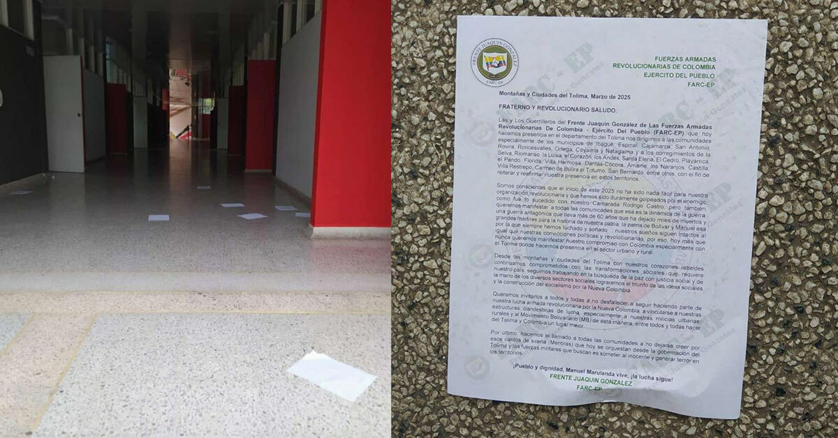 El volante de las FARC en la UT, invitando a jóvenes unirse a ese grupo
